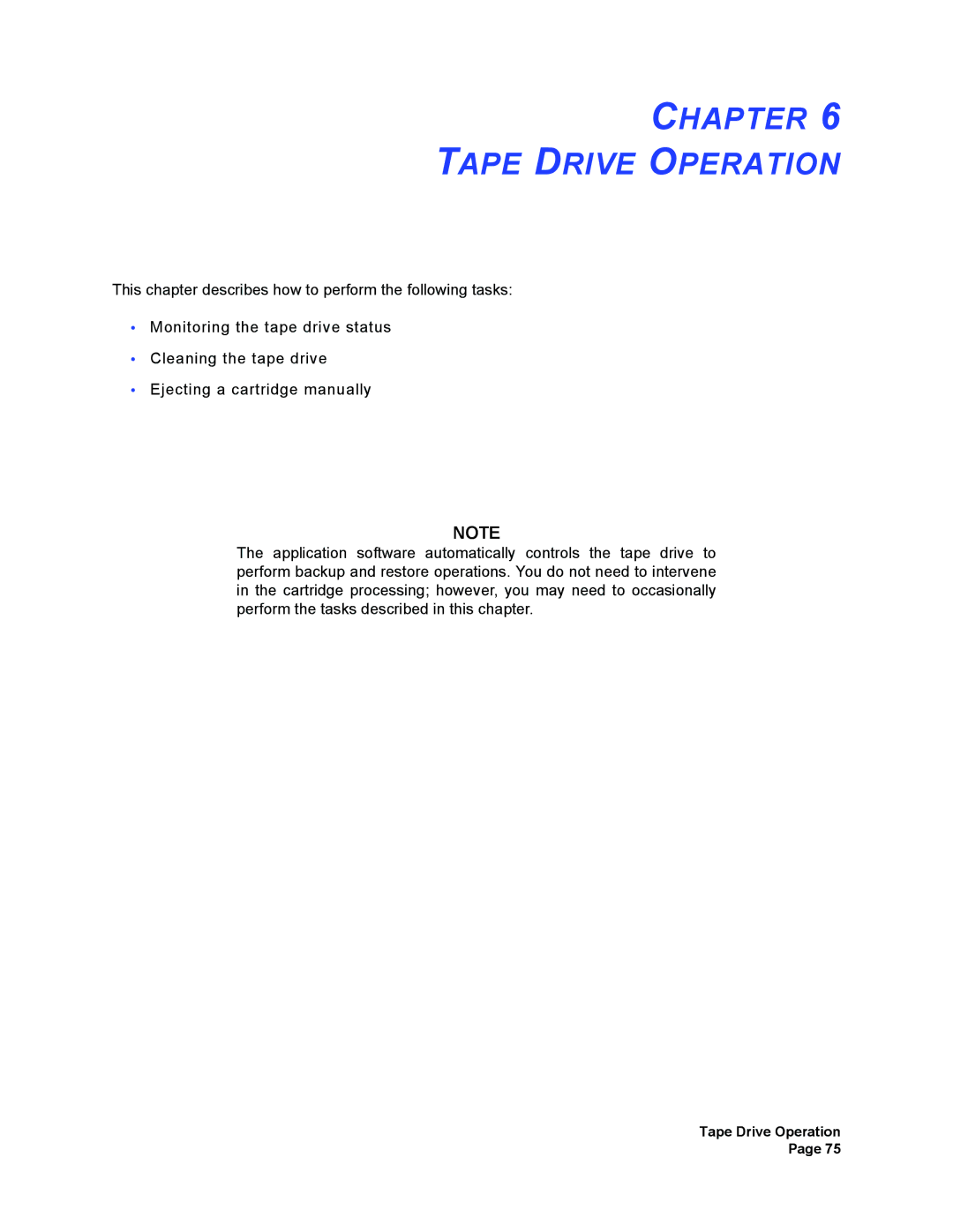 Plasmon V15 manual Chapter Tape Drive Operation 