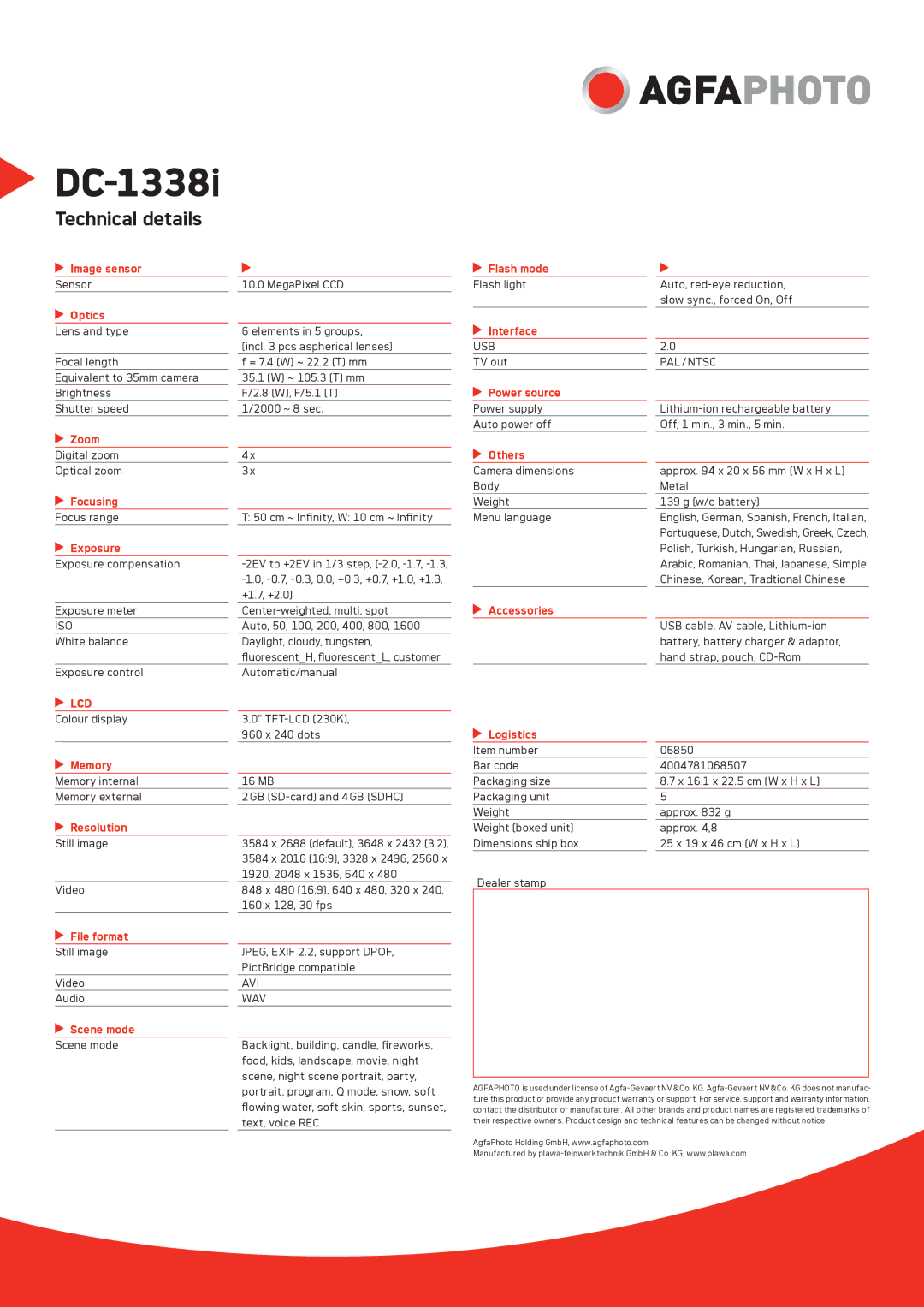 Plawa DC-1338i manual Technical details, Lcd 