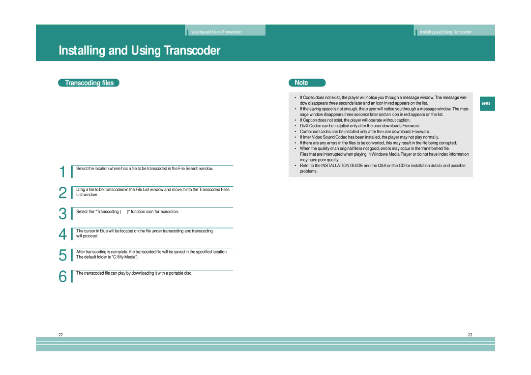 plawa-feinwerktechnik GmbH & Co.KG MOVO.1 manual Transcoding files, List window, Will proceed, Default folder is C\My Media 