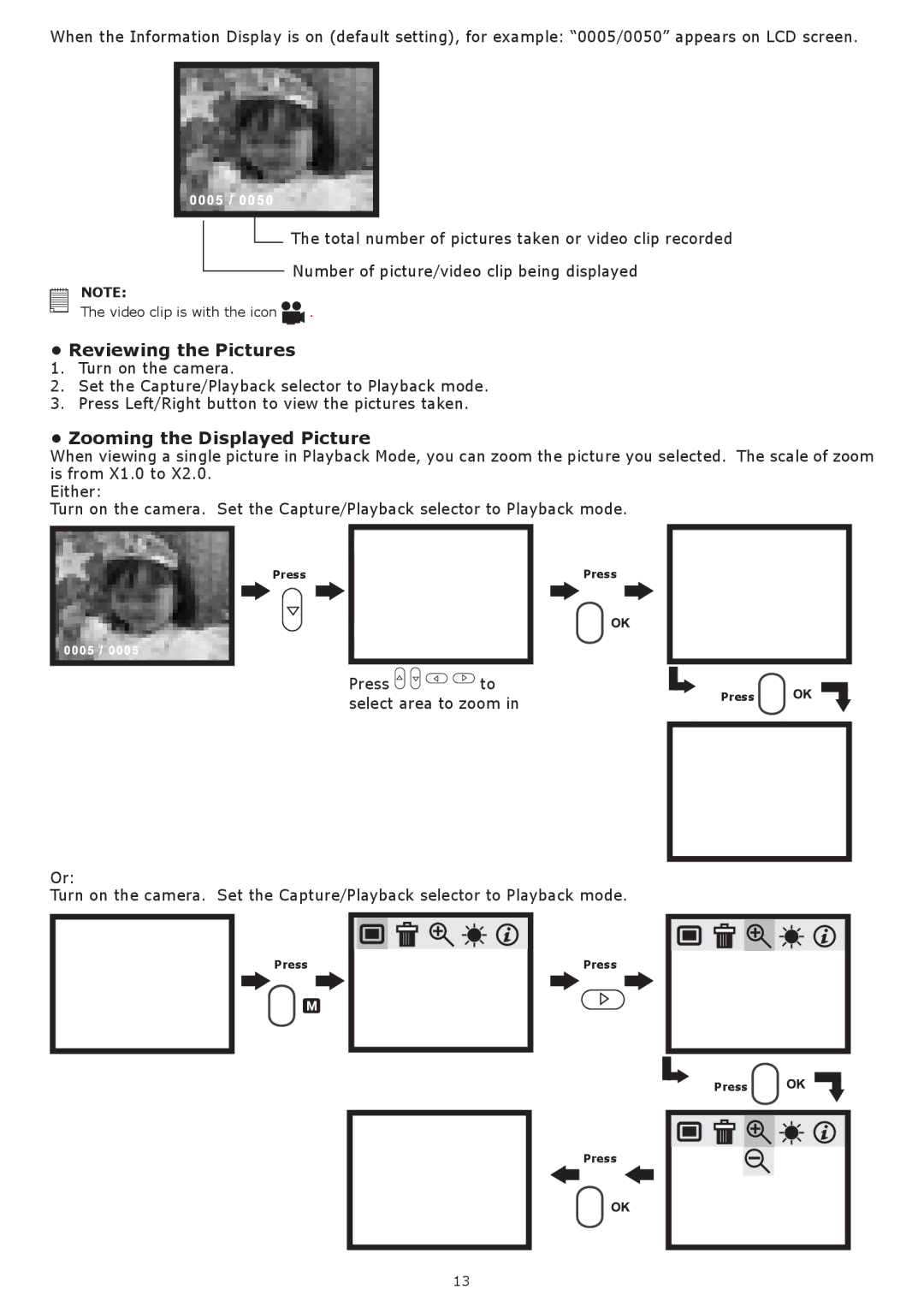 plawa-feinwerktechnik GmbH & Co.KG Nox 1.3 Reviewing the Pictures, Zooming the Displayed Picture, Select area to zoom 