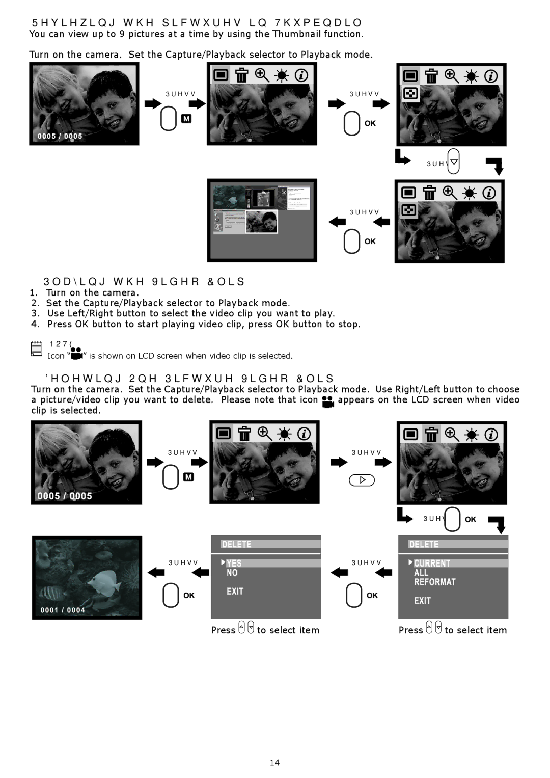 plawa-feinwerktechnik GmbH & Co.KG Nox 1.3 manual Reviewing the pictures in Thumbnail, Playing the Video Clip 