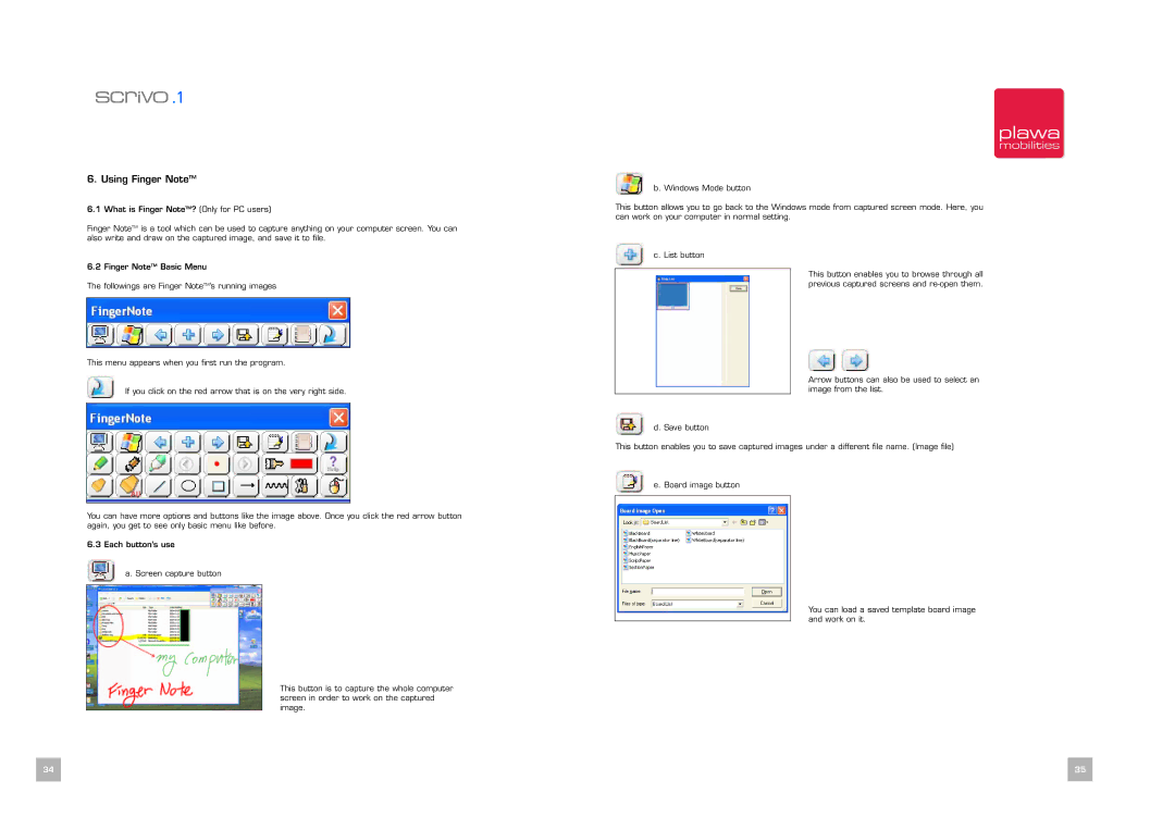 Plawa Scrivo.1 manual Using Finger NoteTM 