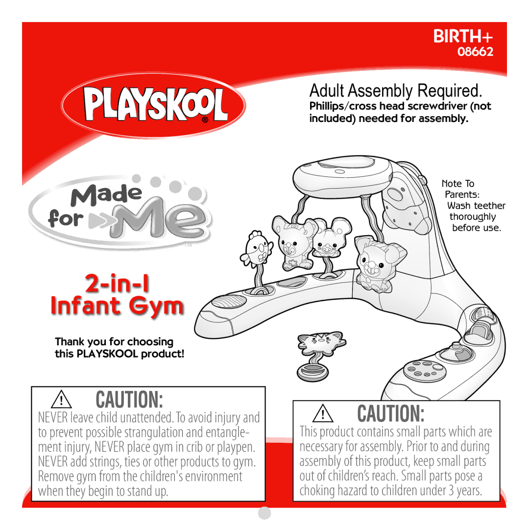 Playskool 08662 manual In-1 Infant Gym 