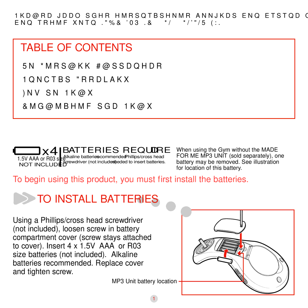 Playskool 08662 manual Table of Contents, To Install Batteries 