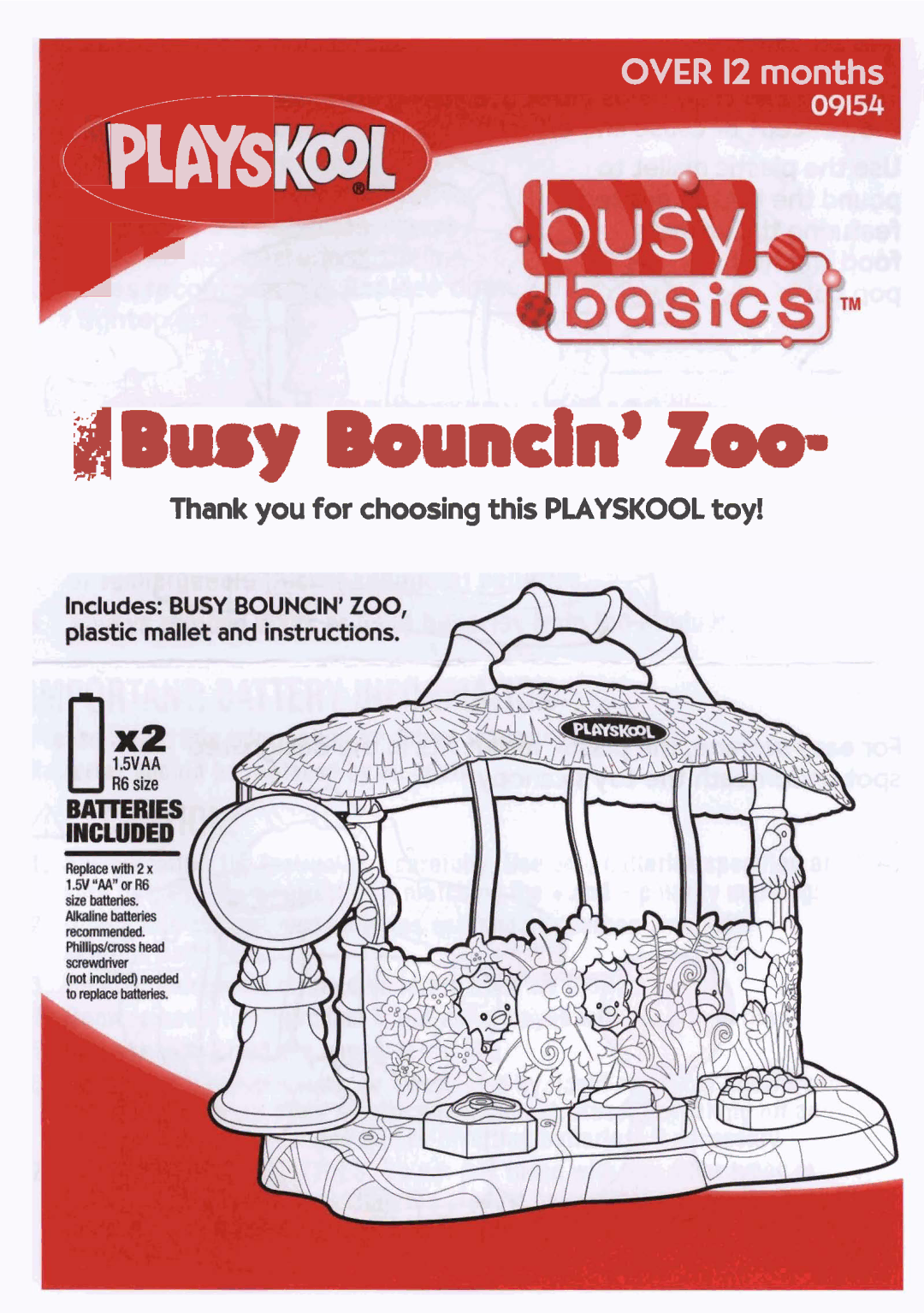 Playskool 09154 manual GRBury Boundn9Zoo 