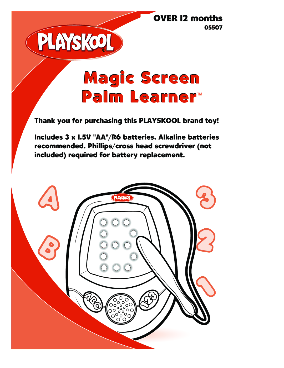 Playskool 5507 manual Magic Screen Palm Learner 