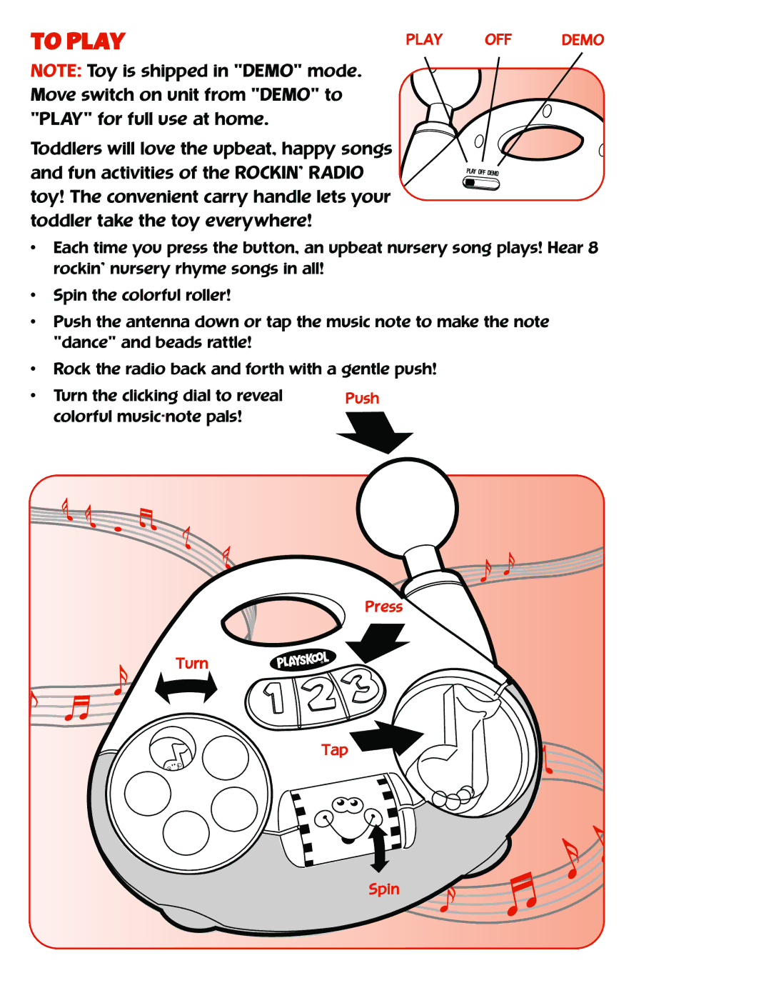 Playskool 6095 manual To Play 