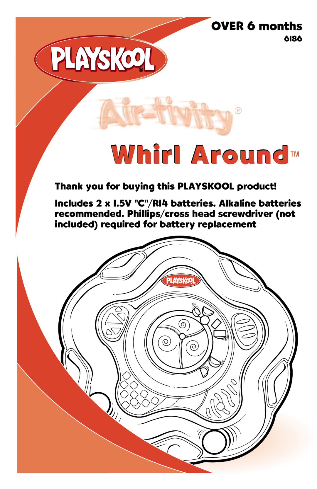 Playskool 6186 manual Whirl Around 