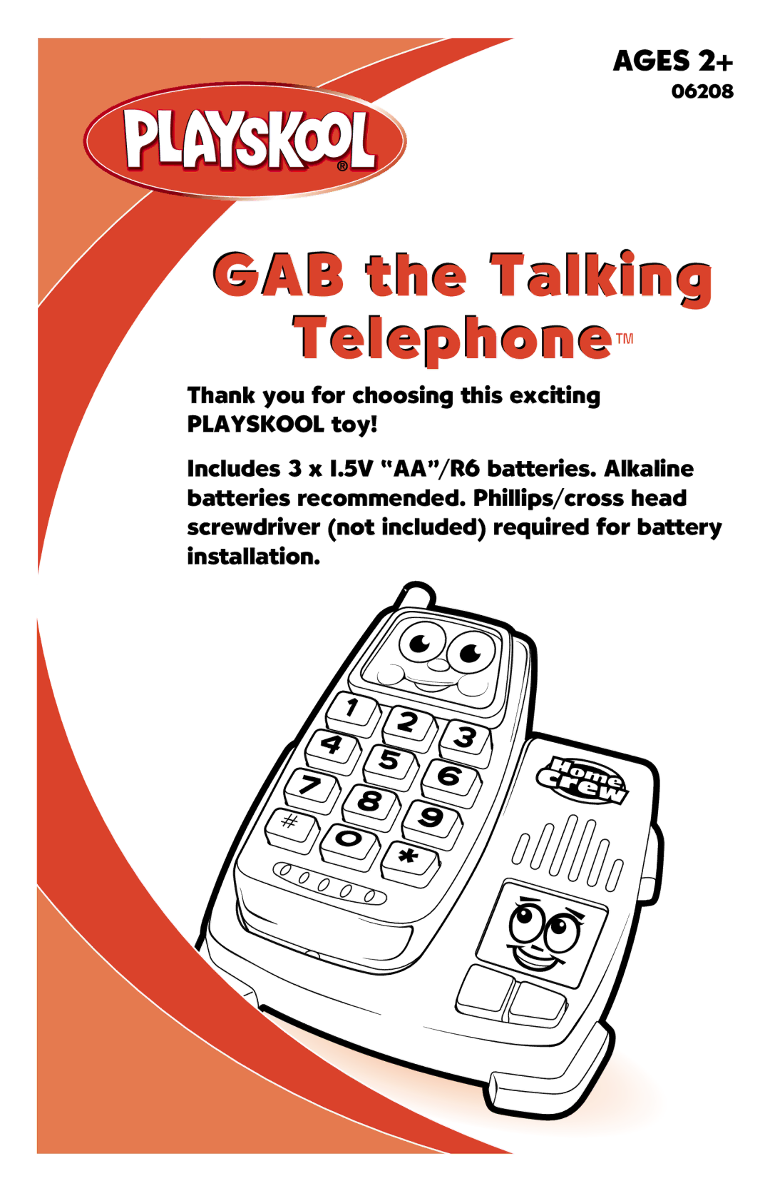 Playskool 6208 manual GAB the Talking Telephone 