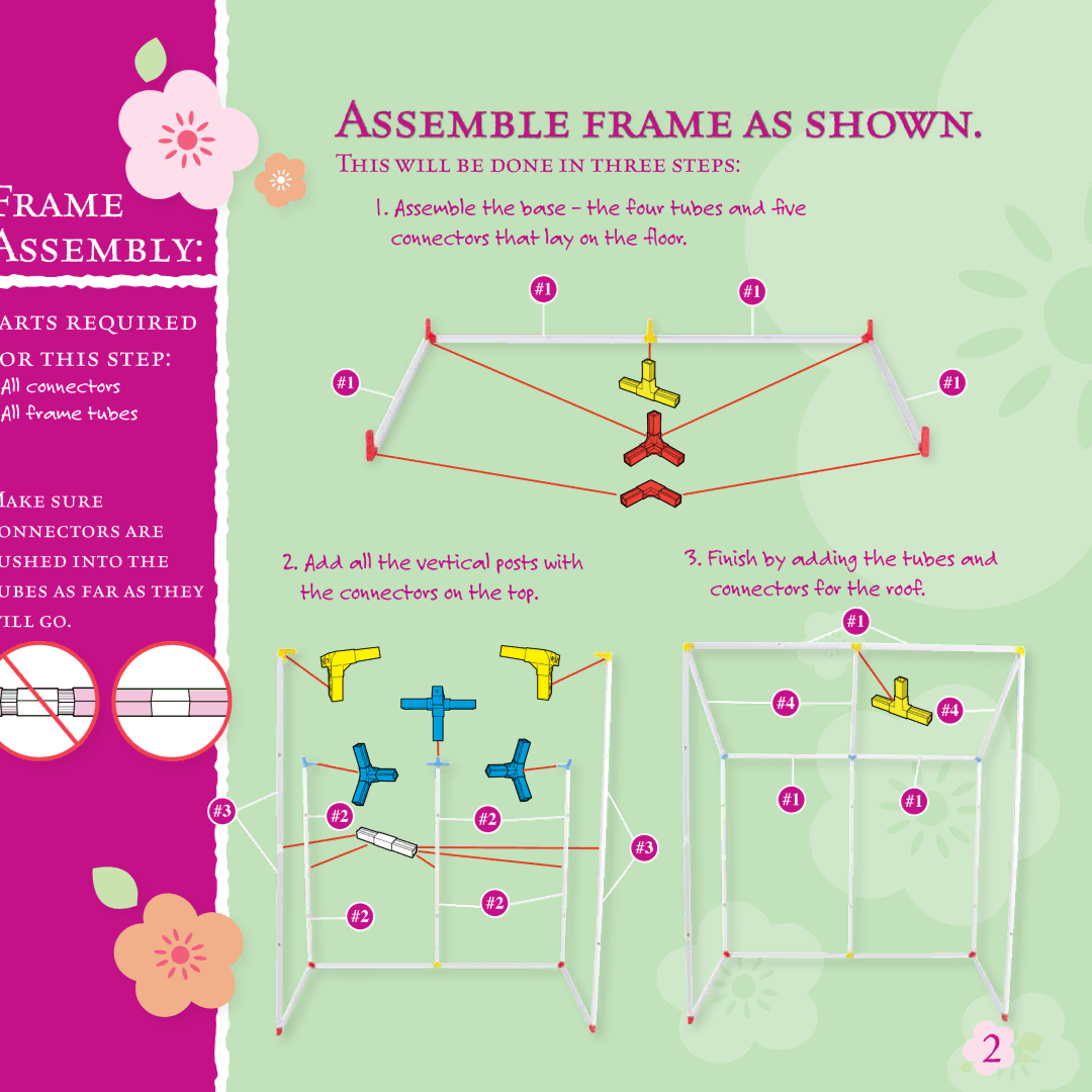 Playskool 68625 manual Frame Assembly, Arts required or this step 