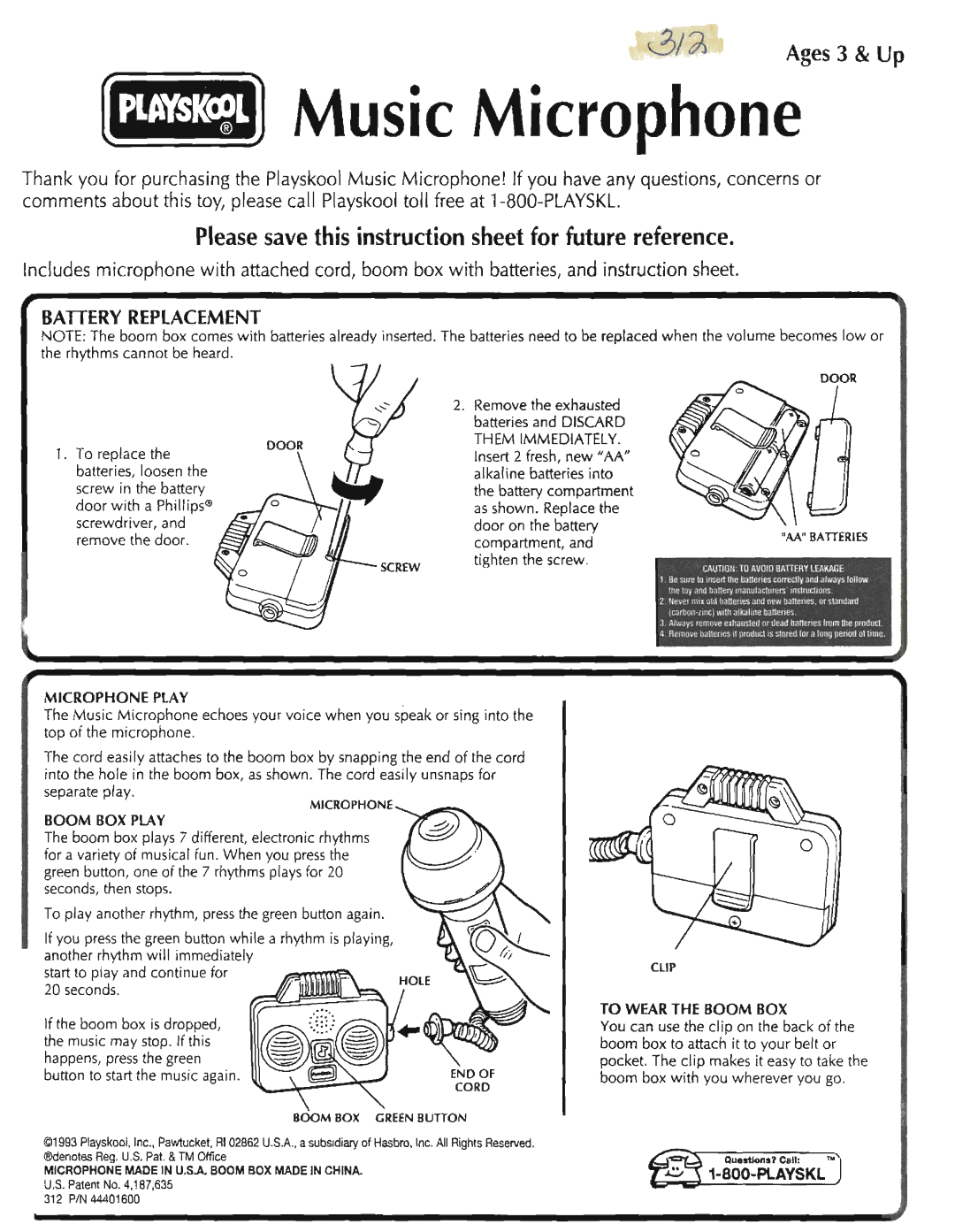 Playskool Music Microphone manual 