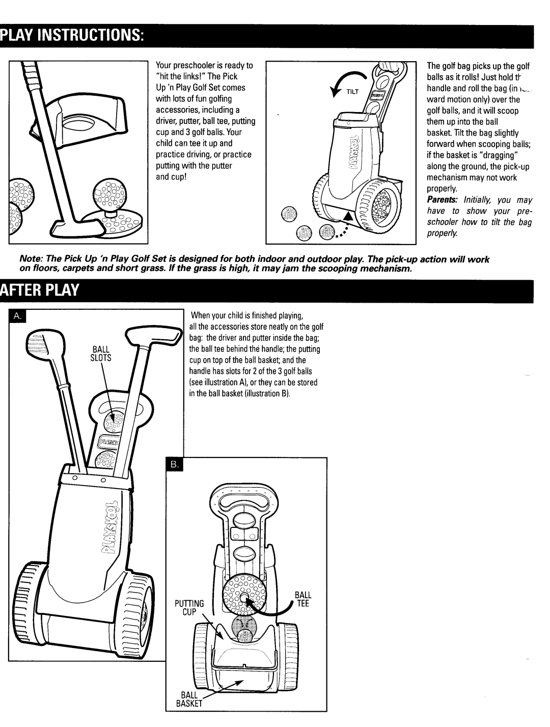 Playskool Pick Up 'n Play Golf Set manual 