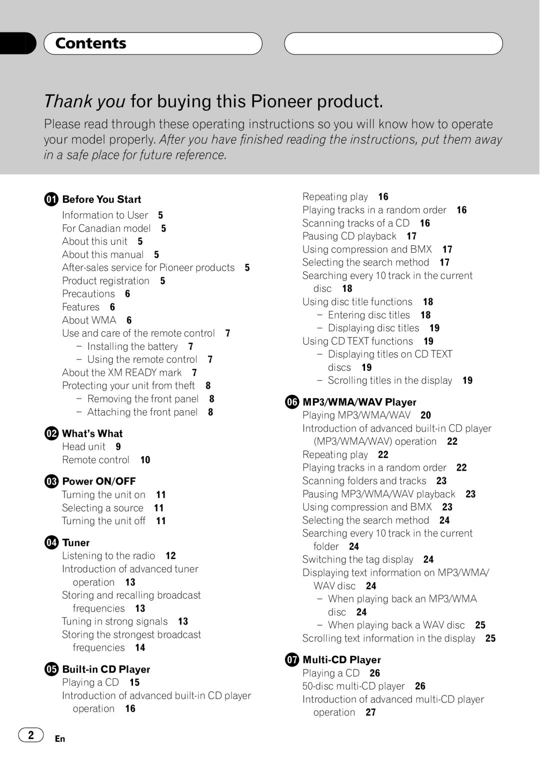 Playtex DEH-P560MP operation manual 