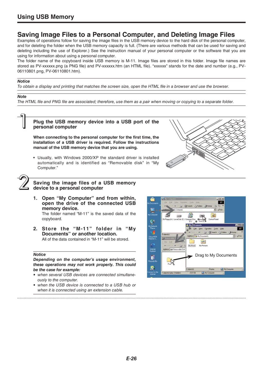 Plus M-115, M-11W, M-11S user manual Store the M 11 folder in My Documents or another location 