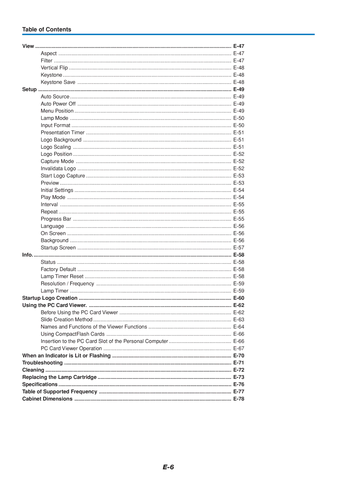 PLUS Vision U4-111, U4-136, U4-112 user manual Table of Contents 