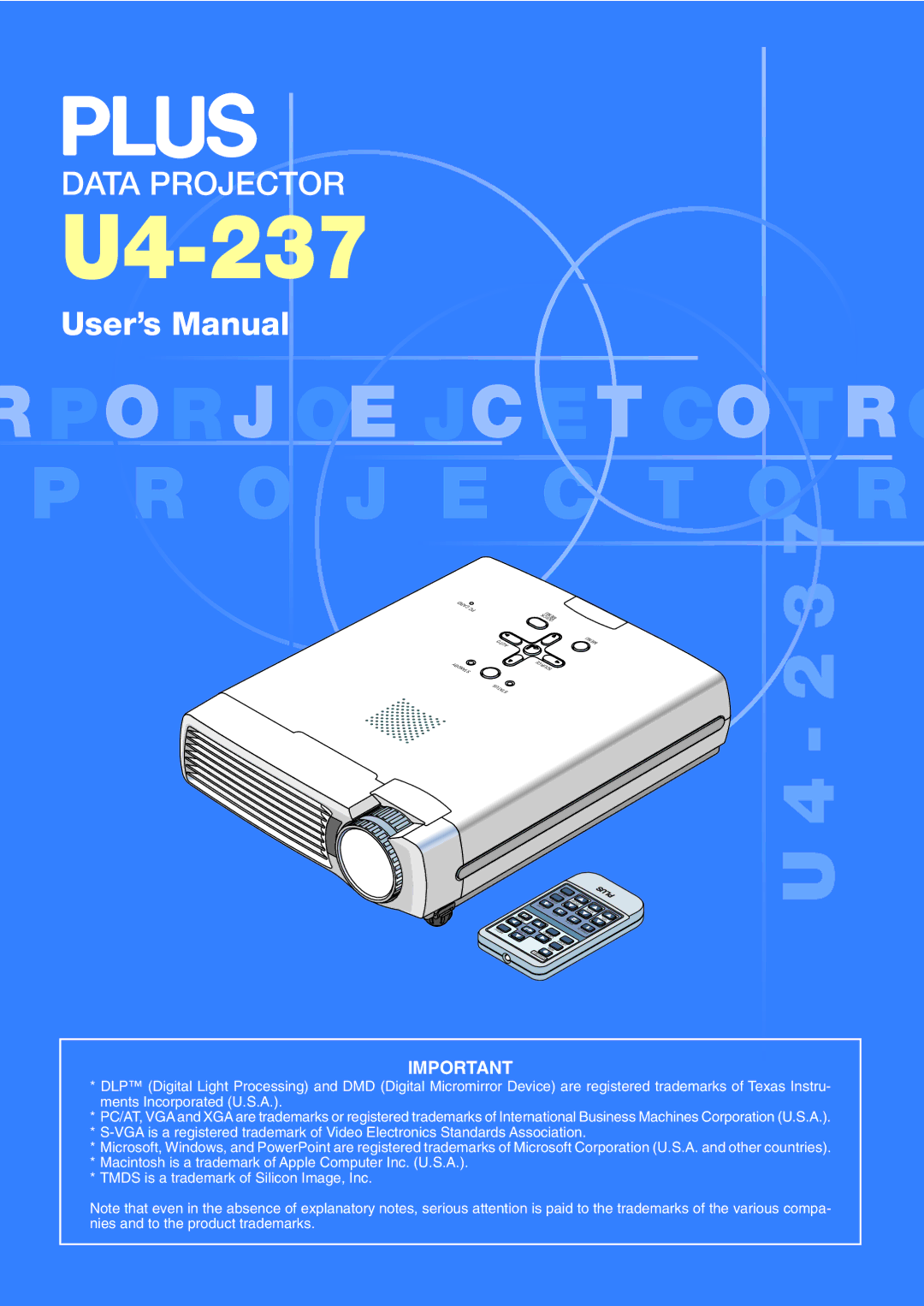 PLUS Vision U4-237 user manual 