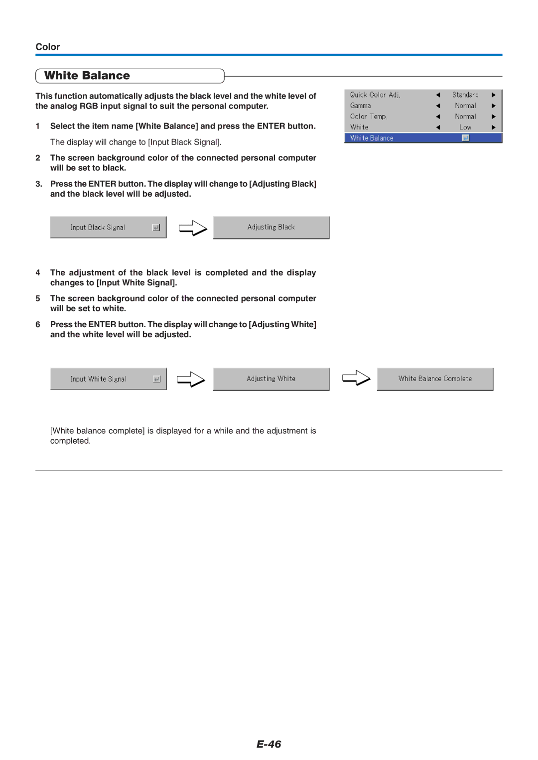 PLUS Vision U4-237 user manual White Balance 