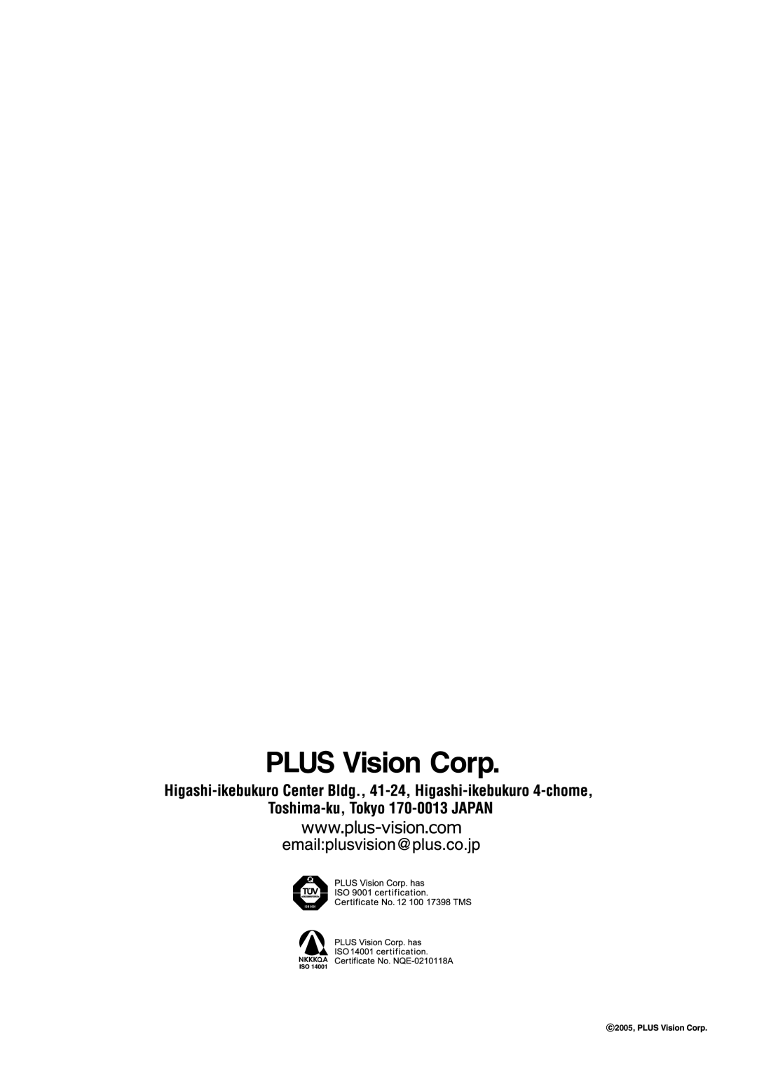 PLUS Vision U5-632, U5-532, U5-512 user manual 2005 