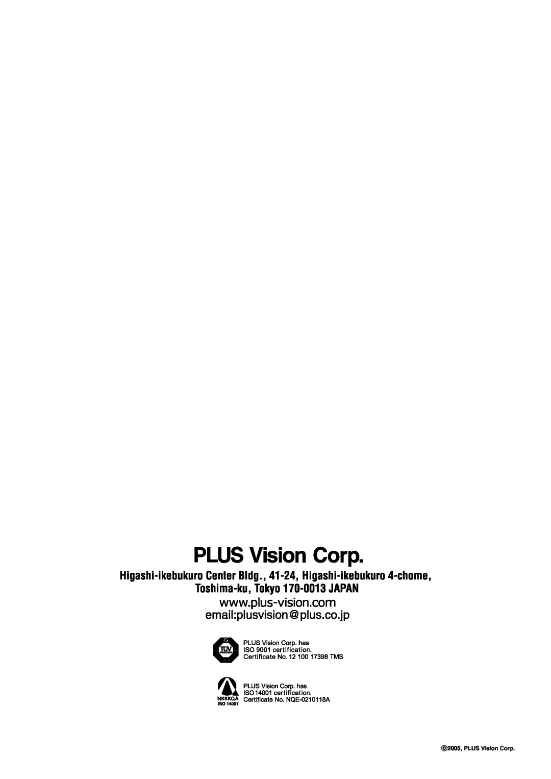 PLUS Vision U5-632, U5-532, U5-512 user manual 2005 