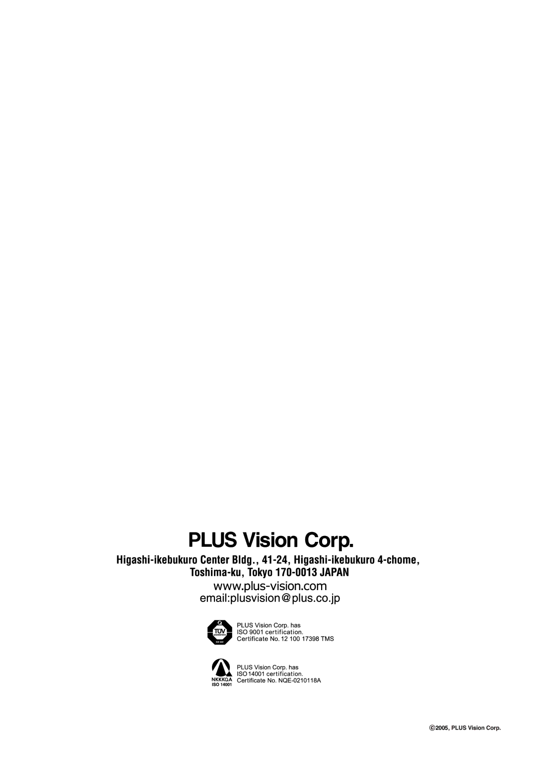 PLUS Vision U5-632h user manual 2005 