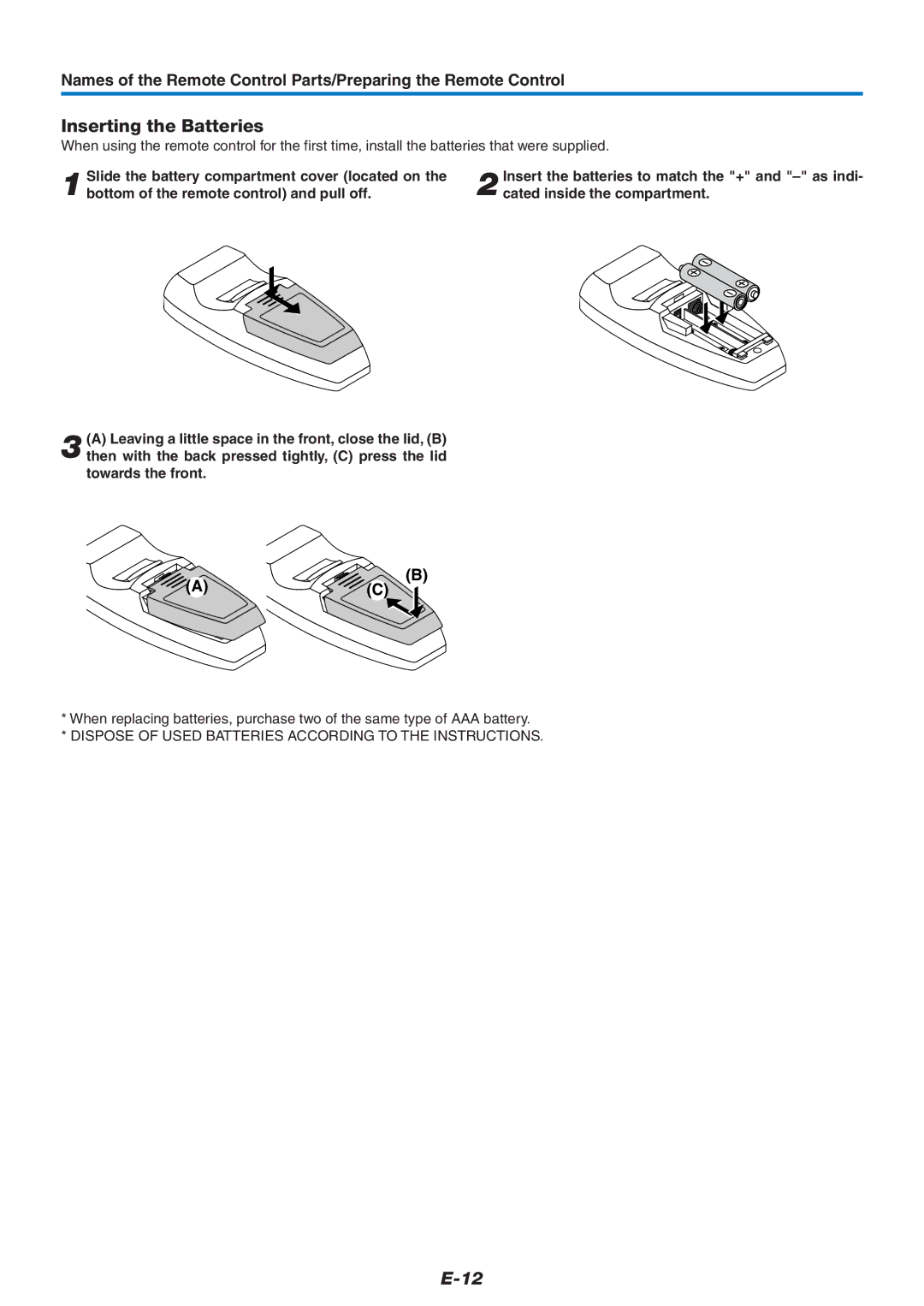 PLUS Vision U5-732 user manual Inserting the Batteries 