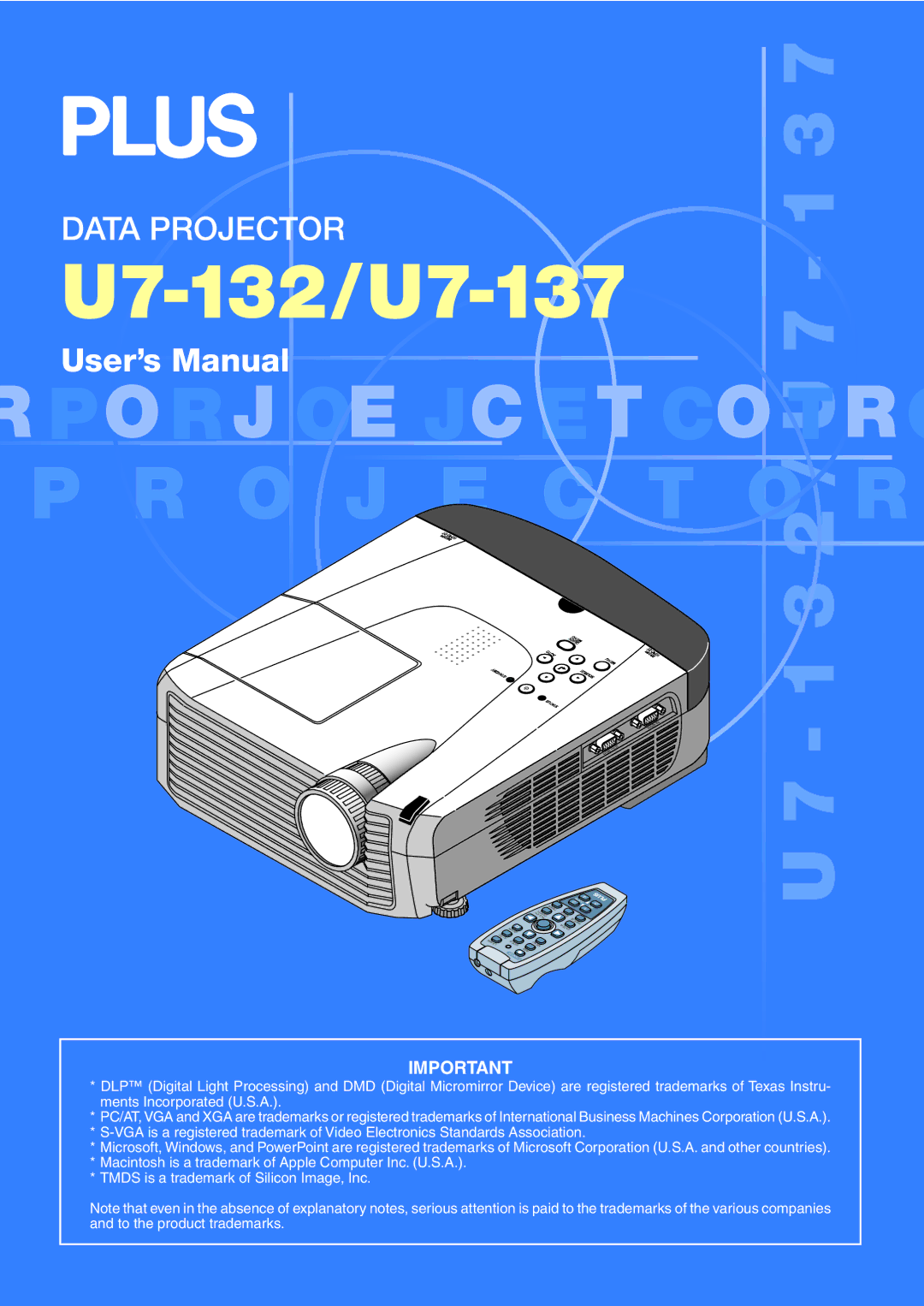 PLUS Vision U7-132/U7-137 user manual 