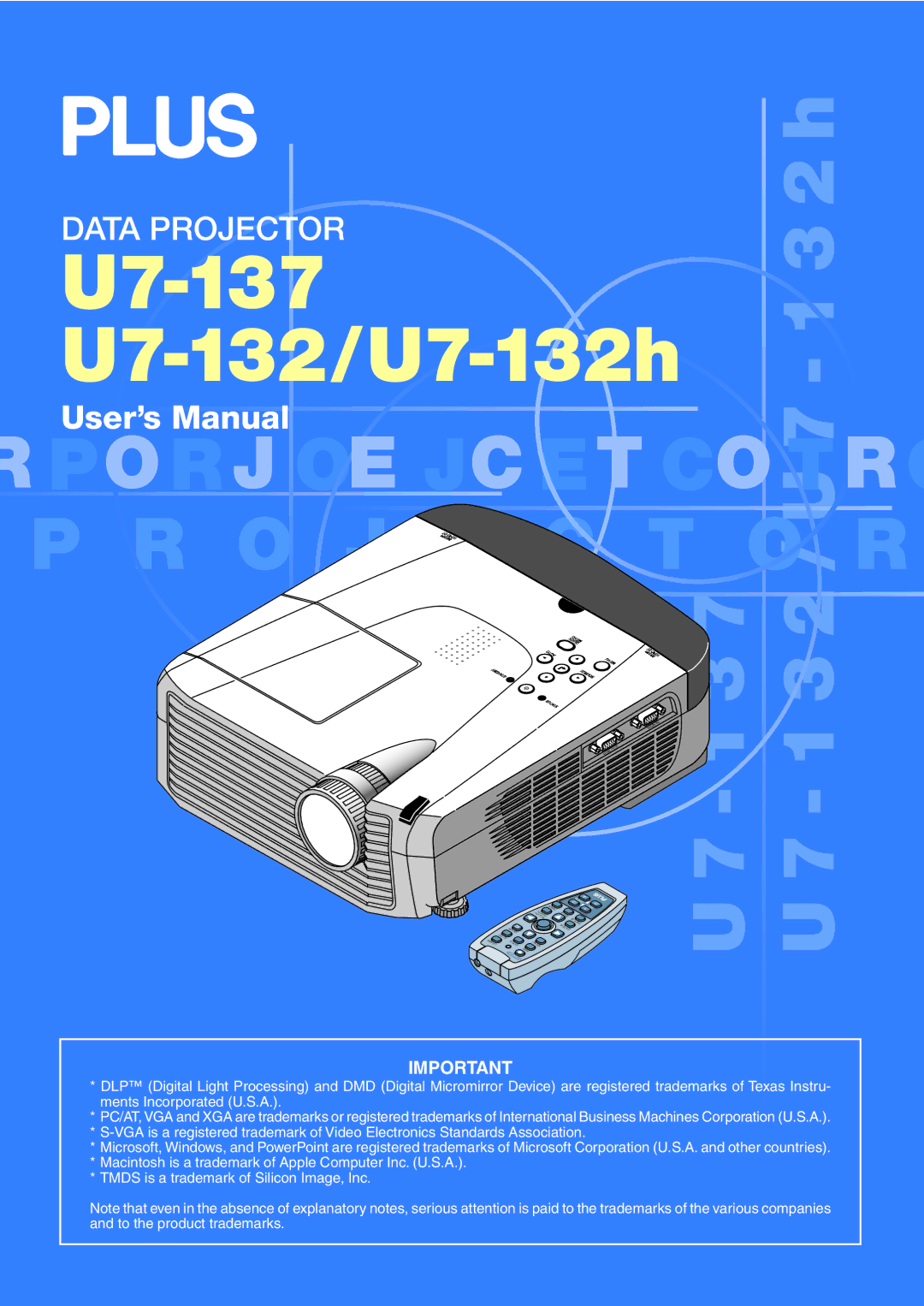 PLUS Vision user manual U7-137 U7-132/U7-132h 