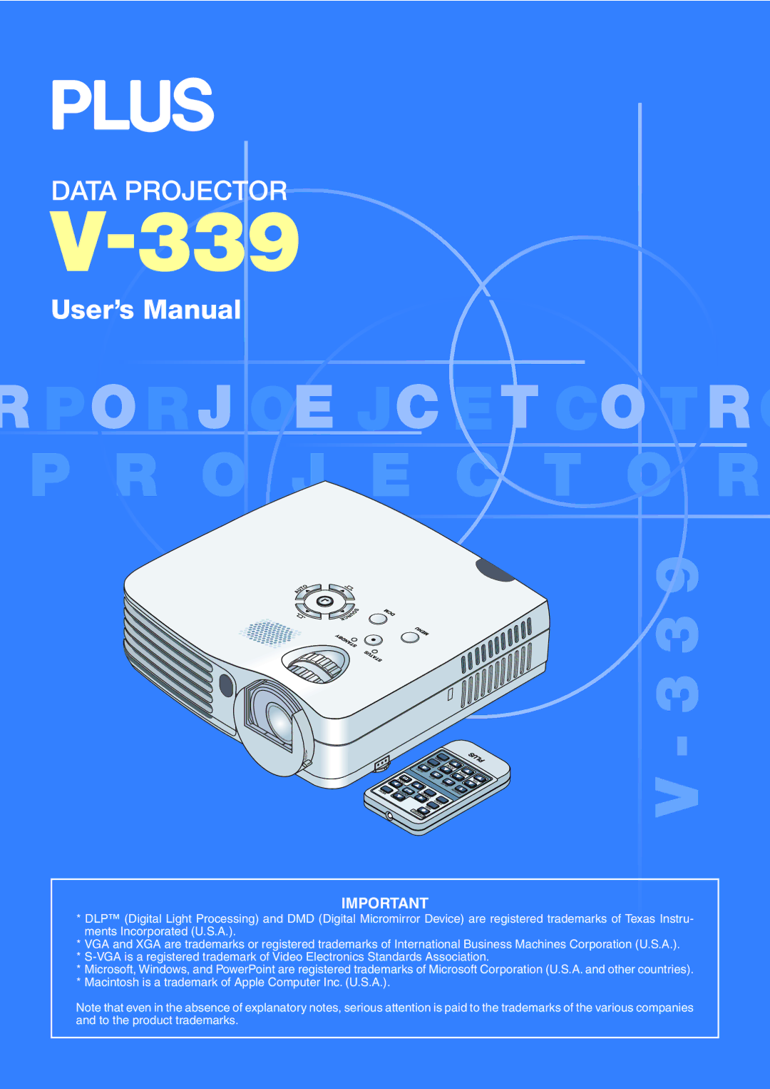 PLUS Vision V-339 user manual 