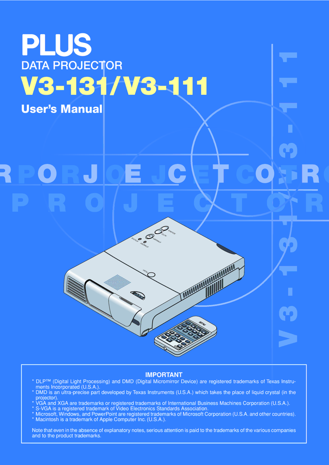 PLUS Vision V3-131, V3-111 user manual 