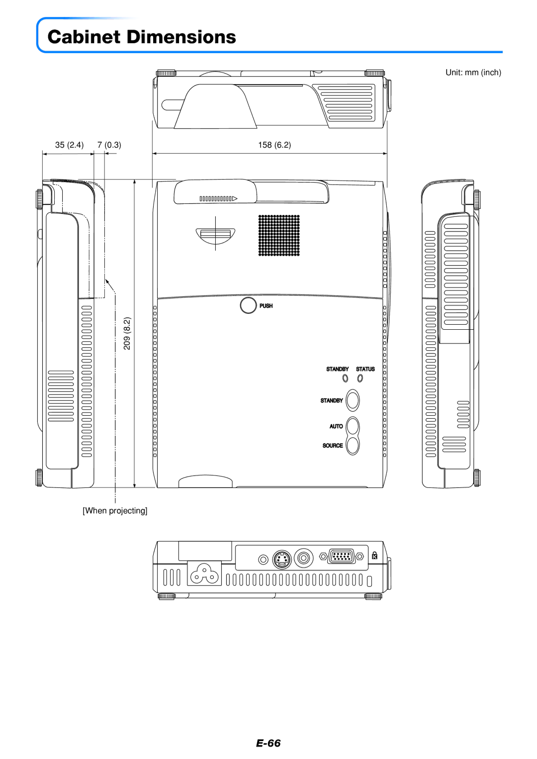 PLUS Vision V3-111, V3-131 user manual Cabinet Dimensions 