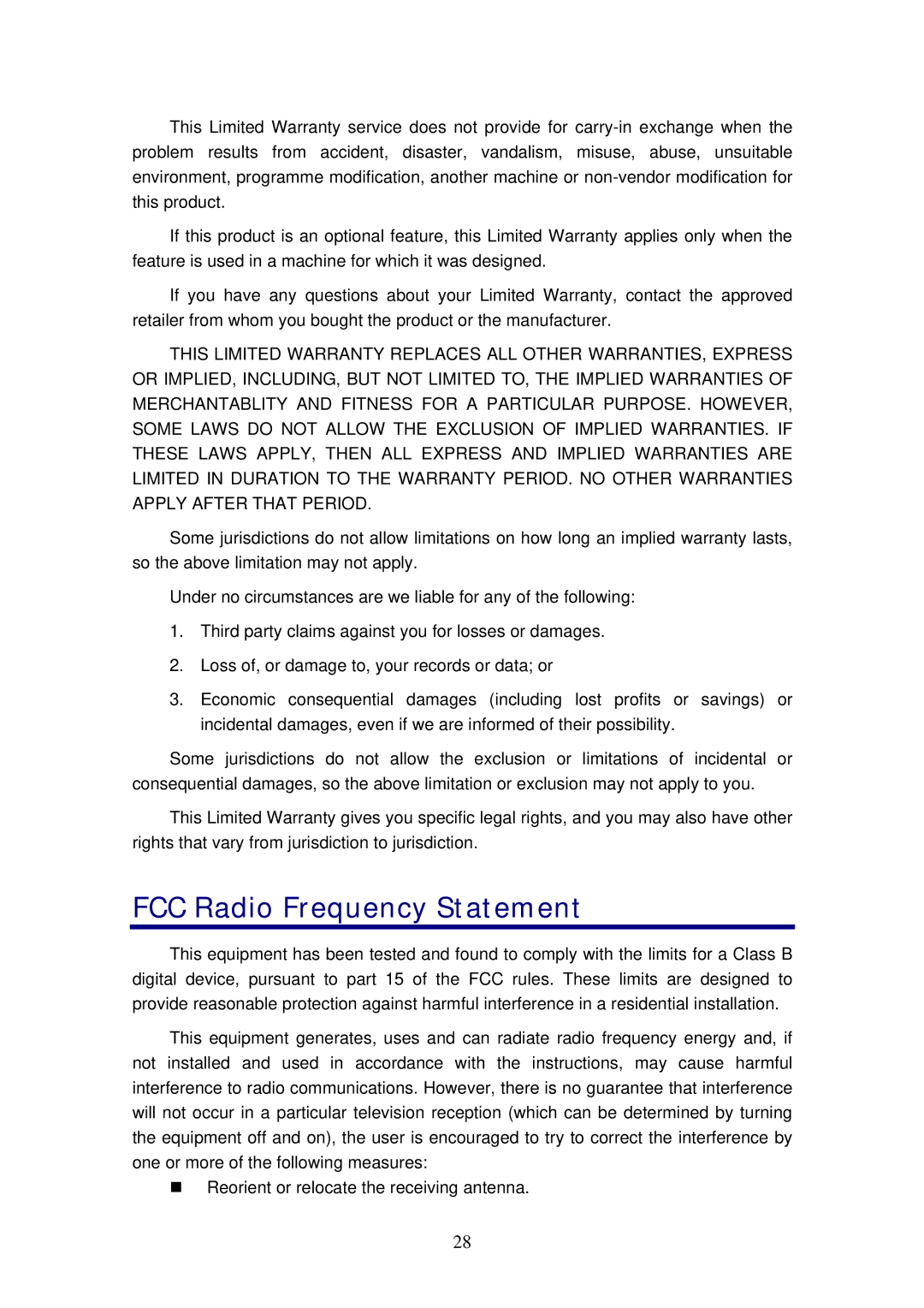 Plustek 820 manual FCC Radio Frequency Statement 