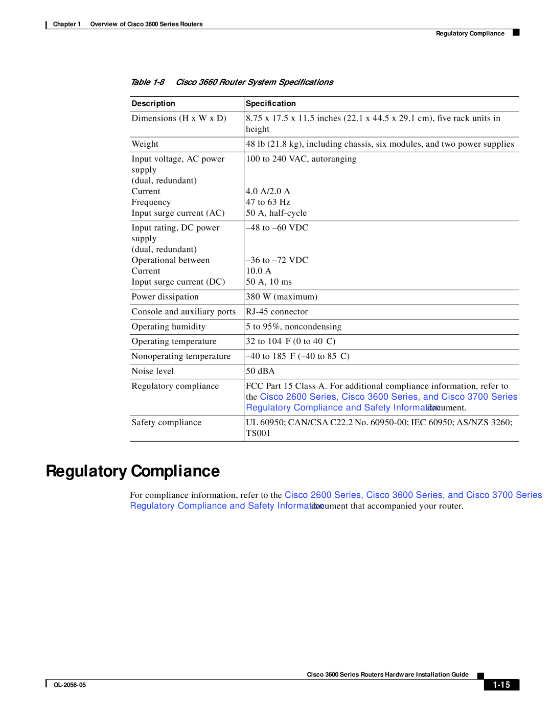 PMC-Sierra 3600 specifications Regulatory Compliance 