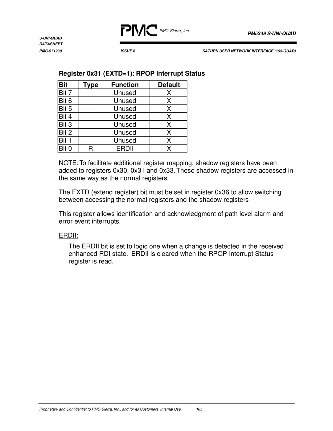 PMC-Sierra PM5349 manual Erdii 