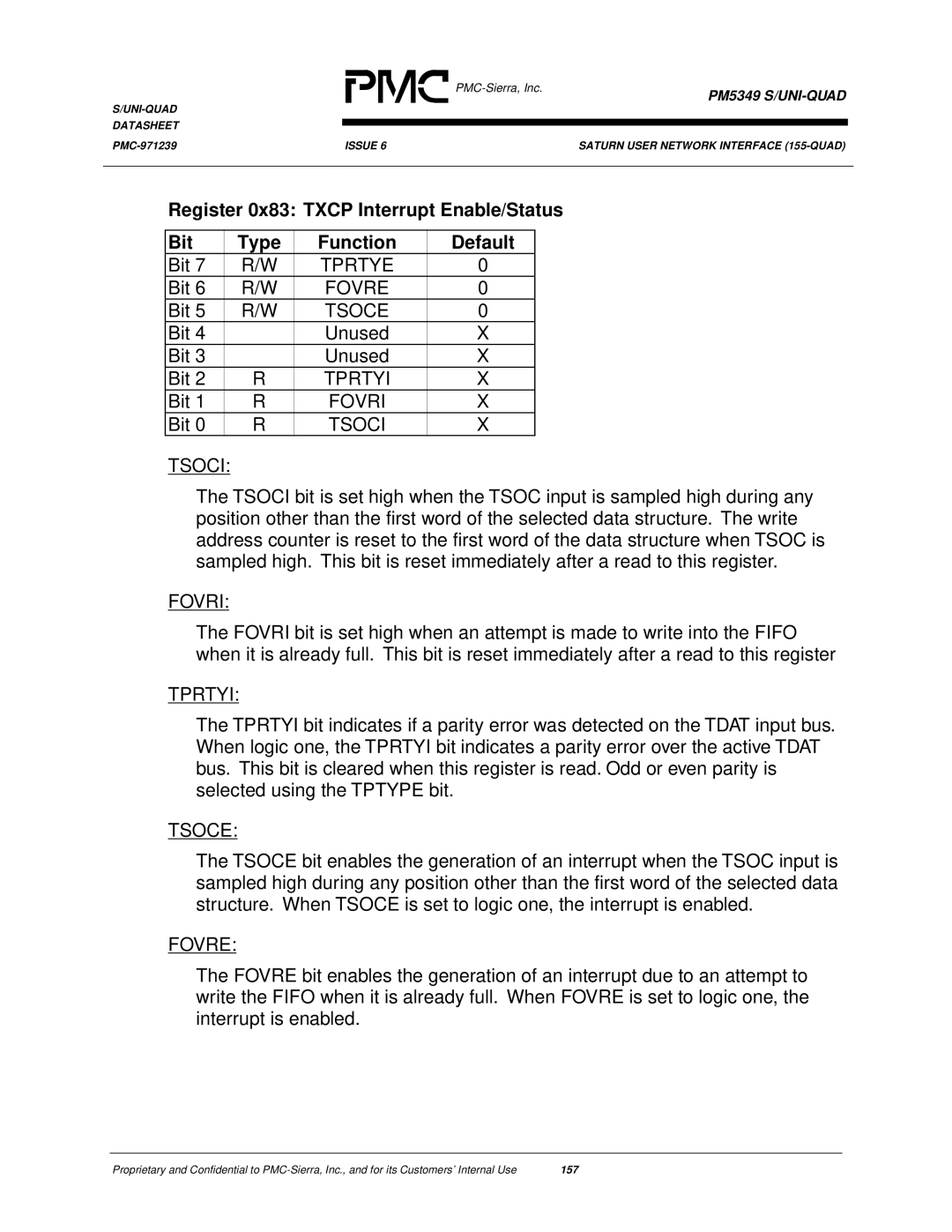 PMC-Sierra PM5349 manual Tprtye, Tsoce, Tprtyi, Tsoci 