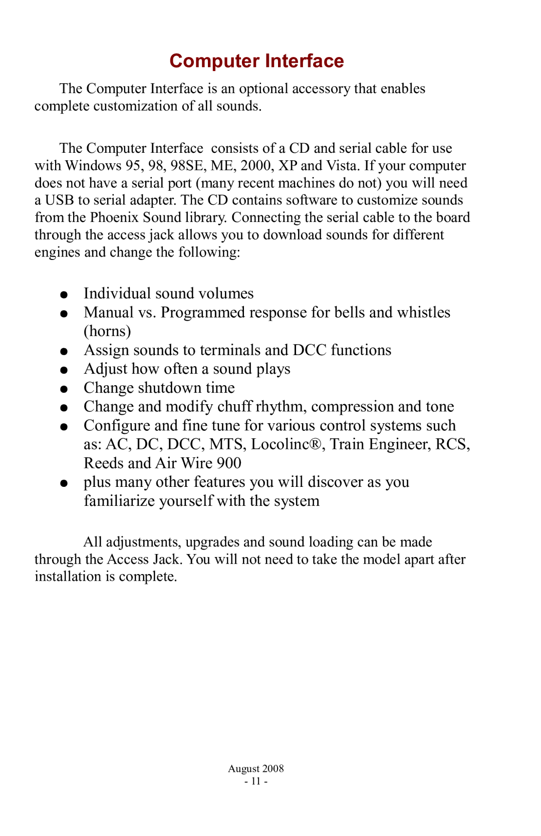 PMI - Phoenix P5 manual Computer Interface 