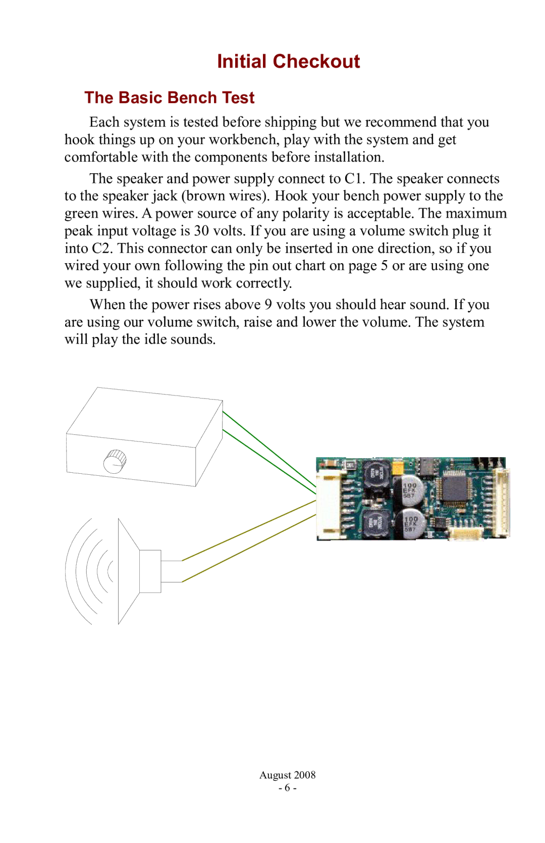 PMI - Phoenix P5 manual Initial Checkout, Basic Bench Test 