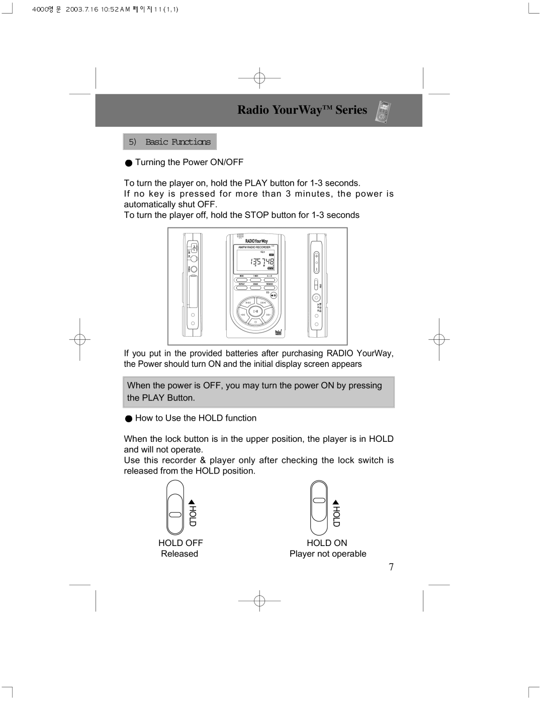 PoGo Products PRY900M2 user manual Basic Functions 