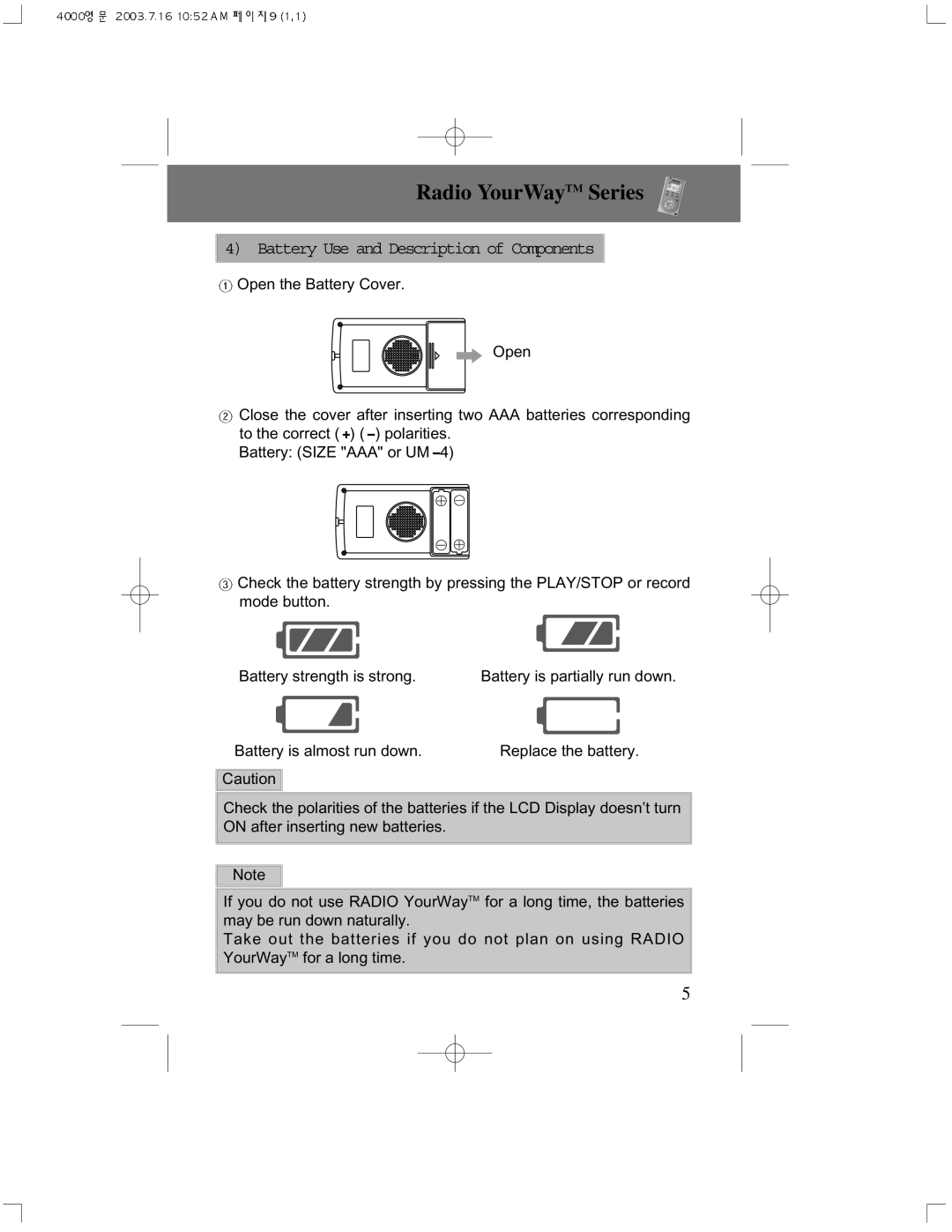 PoGo Products PRY900M2 user manual Battery Use and Description of Components 