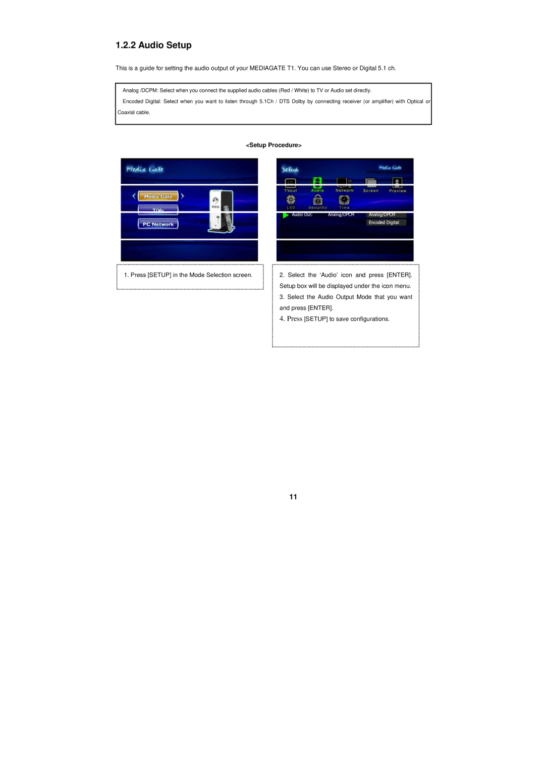 PoGo Products T1 manual Audio Setup 