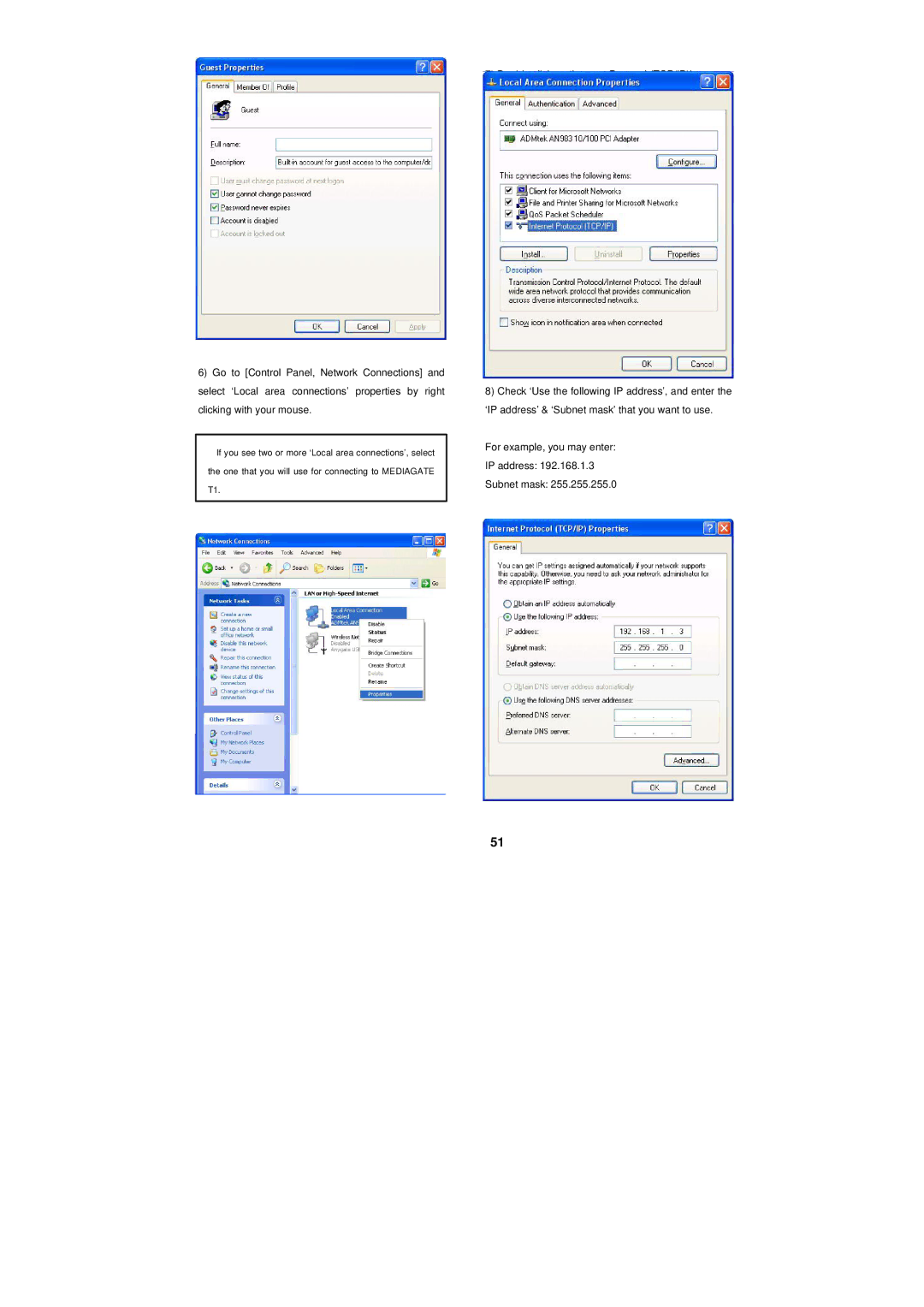 PoGo Products T1 manual Double click on ‘Internet Protocol TCP/IP’ 