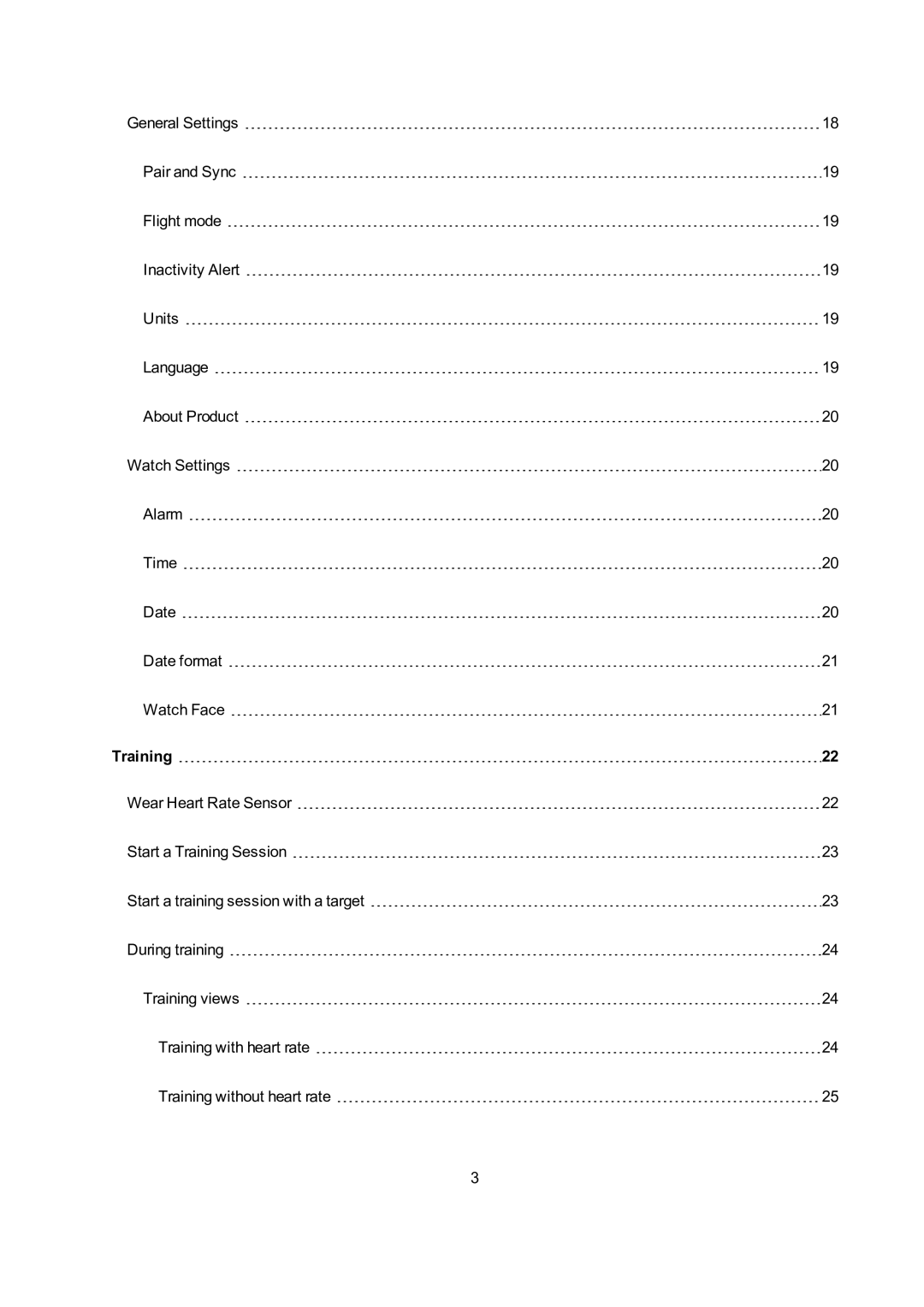 Polar A300 user manual Training 