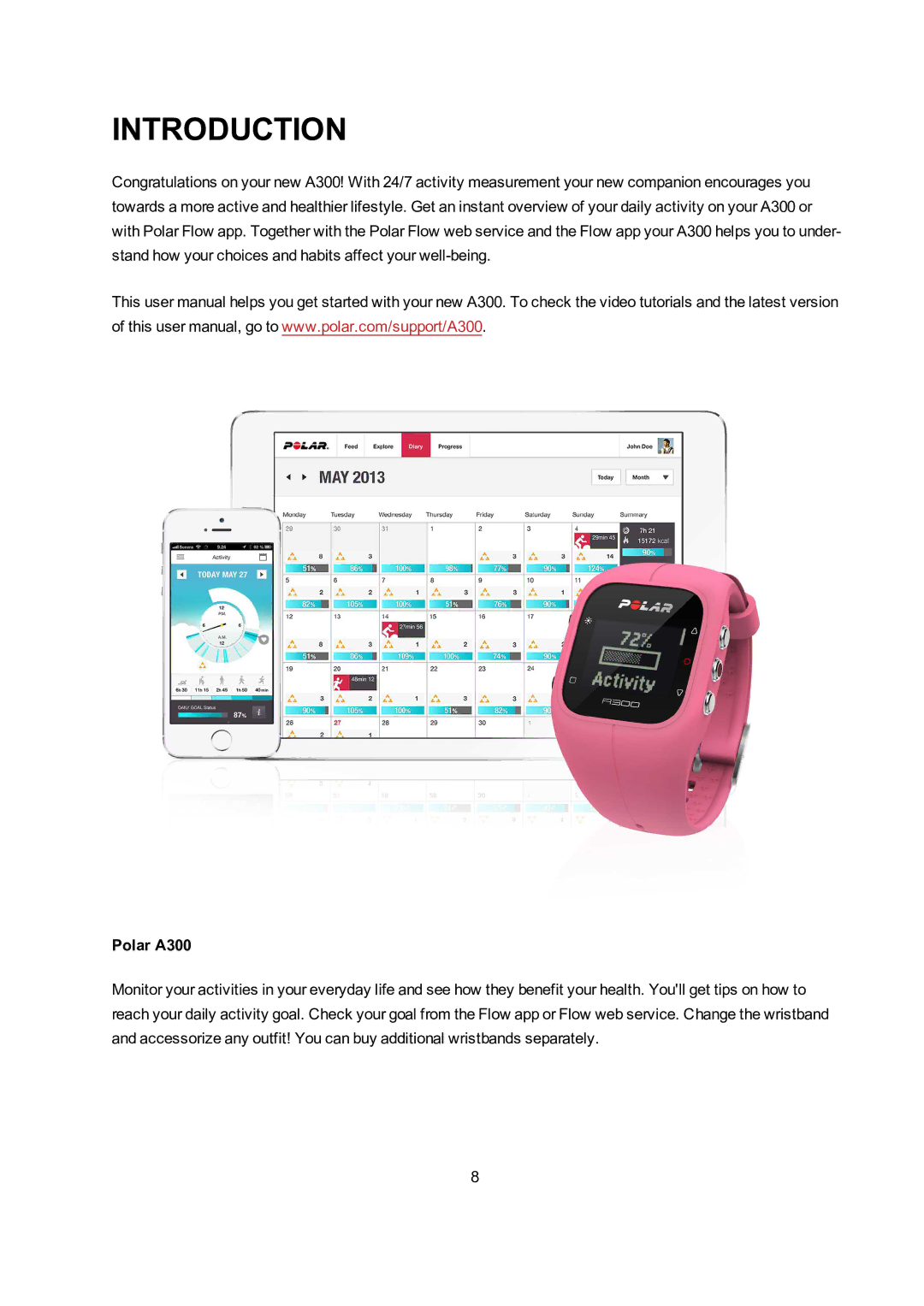 Polar user manual Introduction, Polar A300 