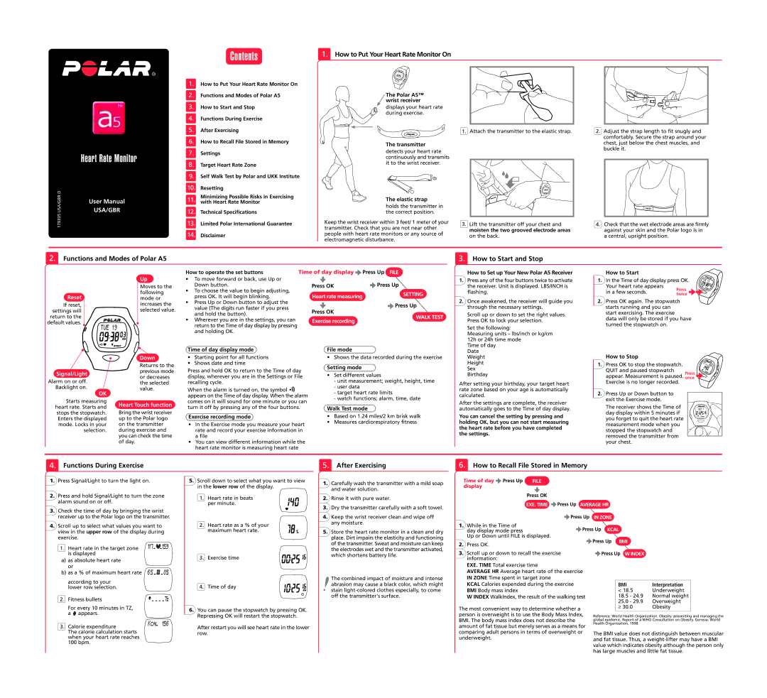 Polar a5 user manual Contents 