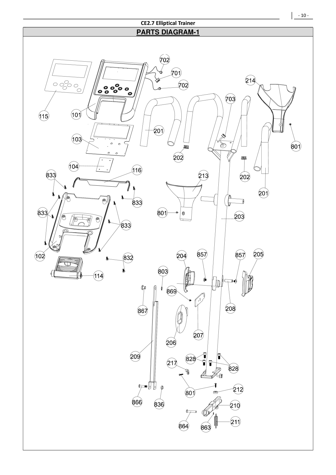 Polar CE2.7 user manual Parts DIAGRAM-1 