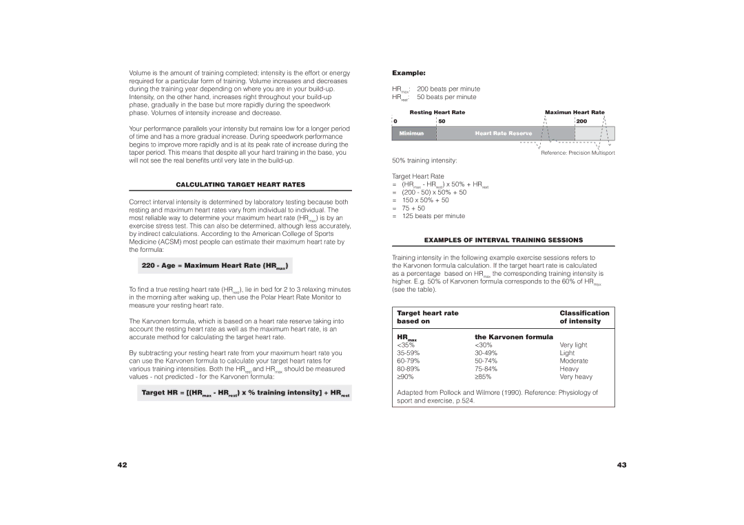 Polar COACH Age = Maximum Heart Rate HRmax, HRmax Beats per minute, Target heart rate Classification Based on Intensity 