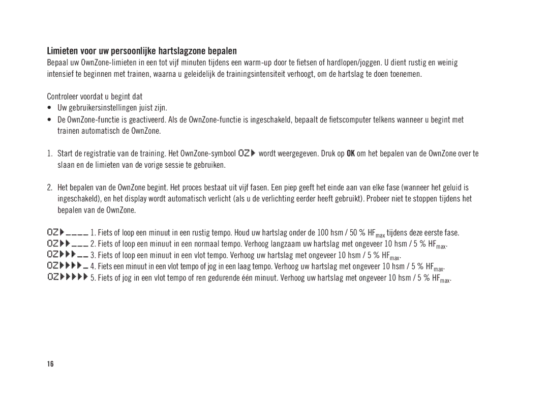Polar CS300 user manual Limieten voor uw persoonlijke hartslagzone bepalen 