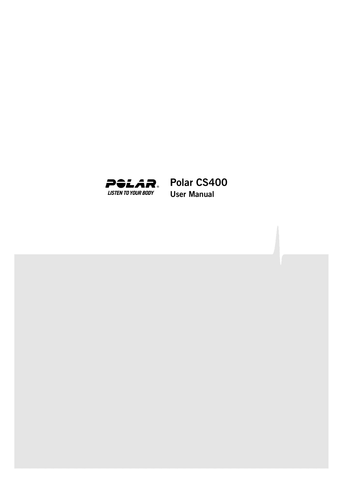 Polar user manual Polar CS400 