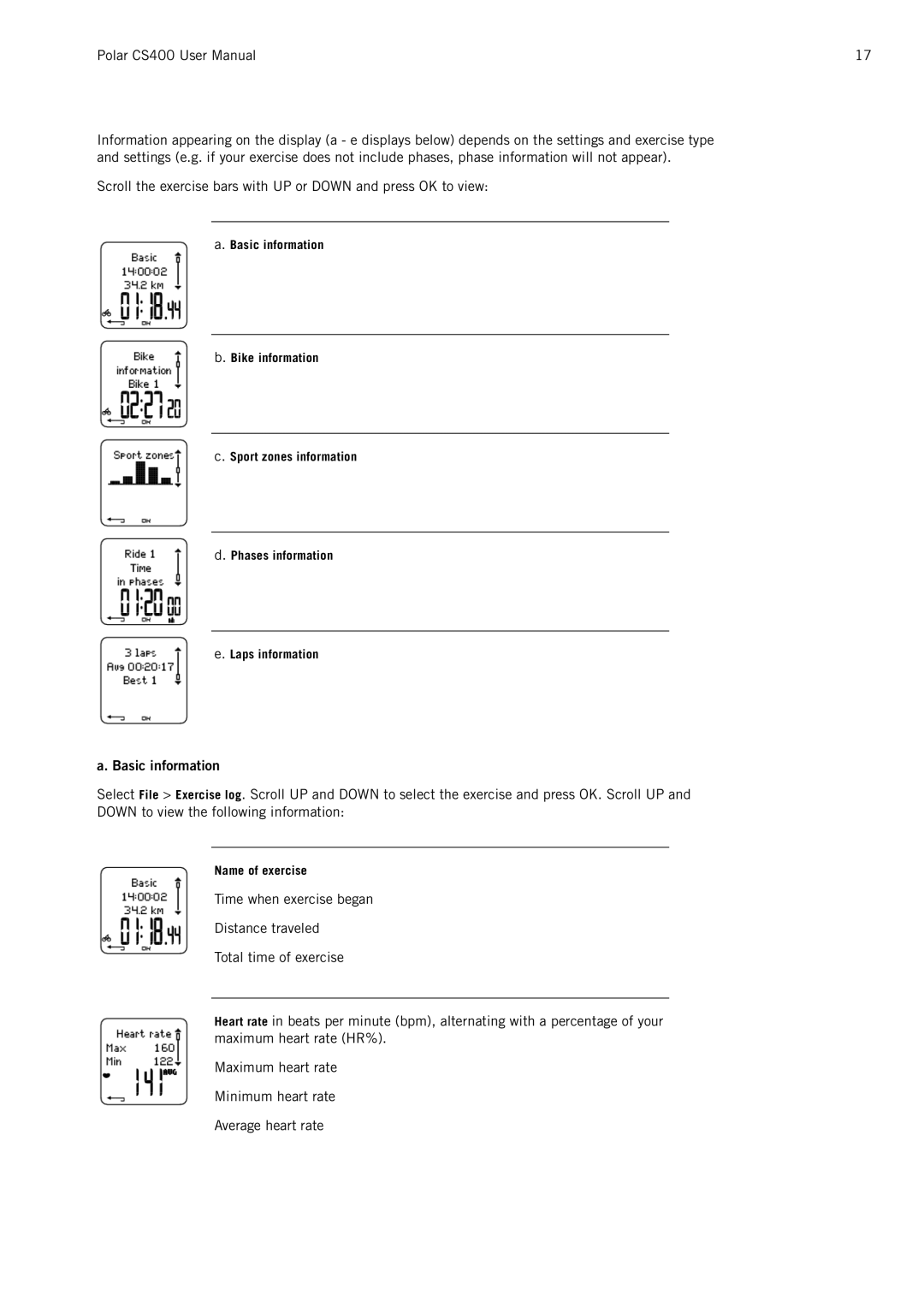 Polar CS400 user manual Basic information 