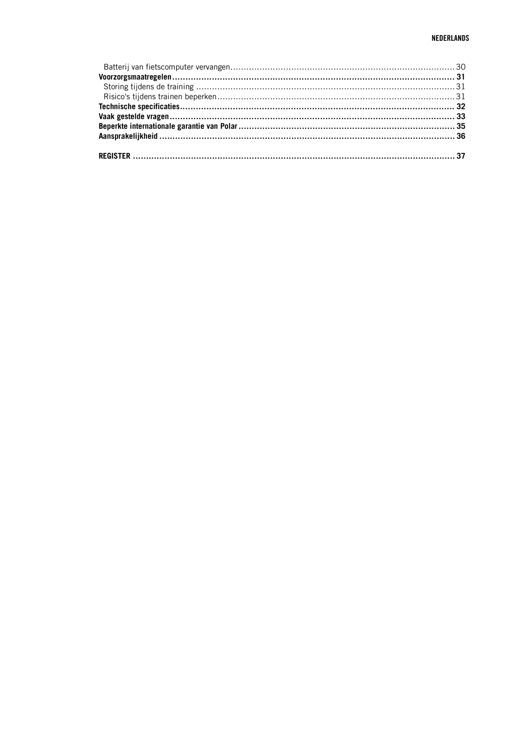 Polar CS500 manual Register 