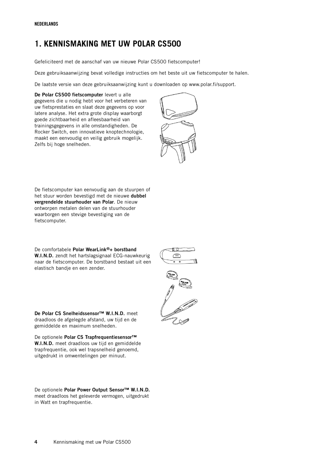 Polar manual Kennismaking MET UW Polar CS500 